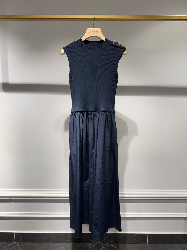 Matilda Military Style Dress - Navy Blue