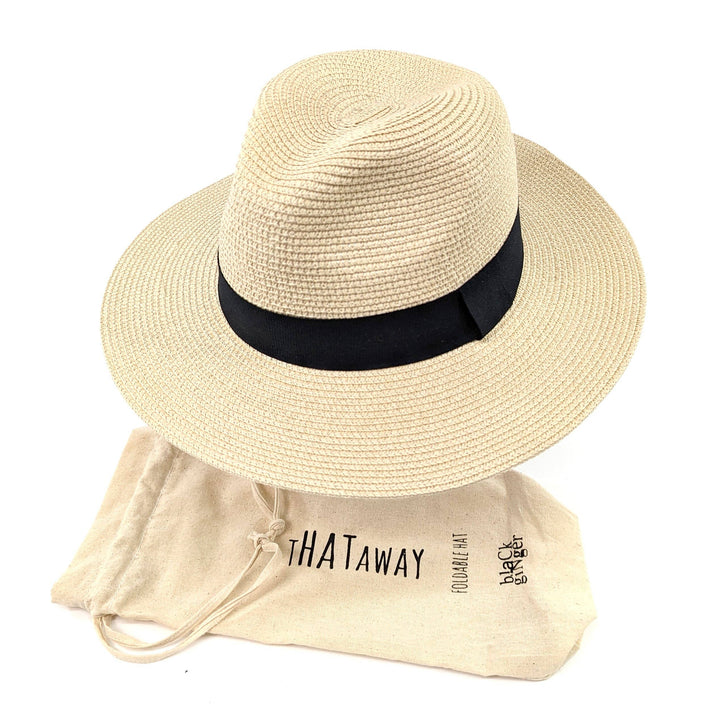 Black Ginger Foldable Sun Hat - Medium (57cm) with Travel Bag