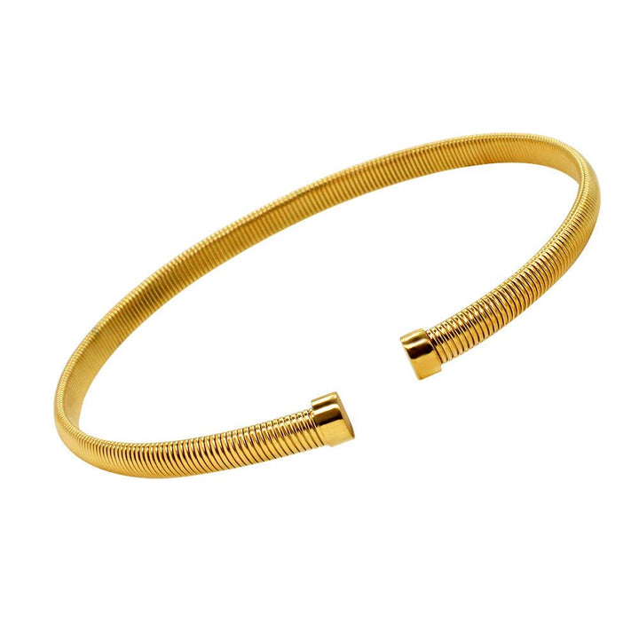 Paris shaped ridged choker in gold