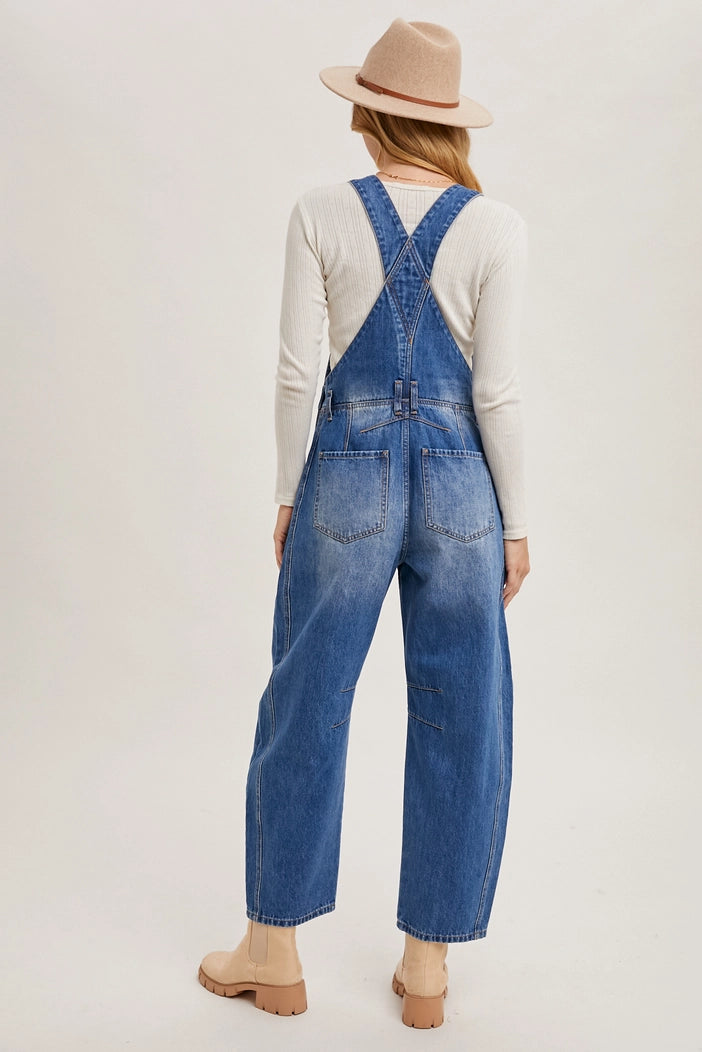 Bluivy Women’s Barrel Leg Denim Dungarees - Ethical Boho Chic