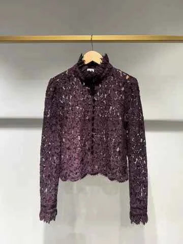 Sabina Lace Blouse - Plum - Monica Luz