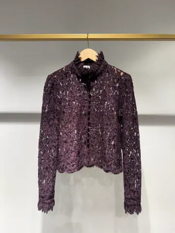 Sabina Lace Blouse - Plum Choklate Paris