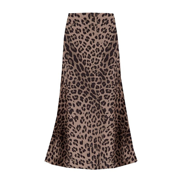 Kara Satin slip skirt in leopard print