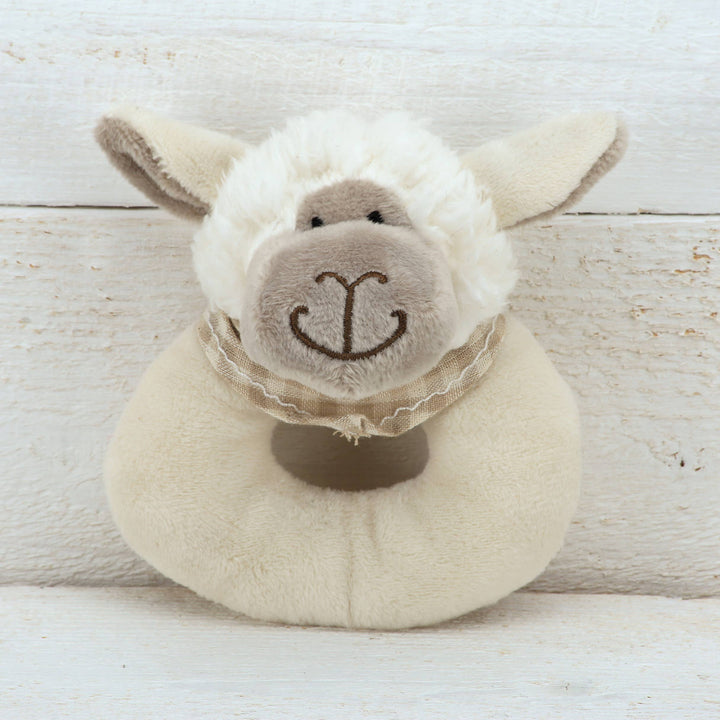 Sheep Plush Soft Toy Baby Rattle - 10cm