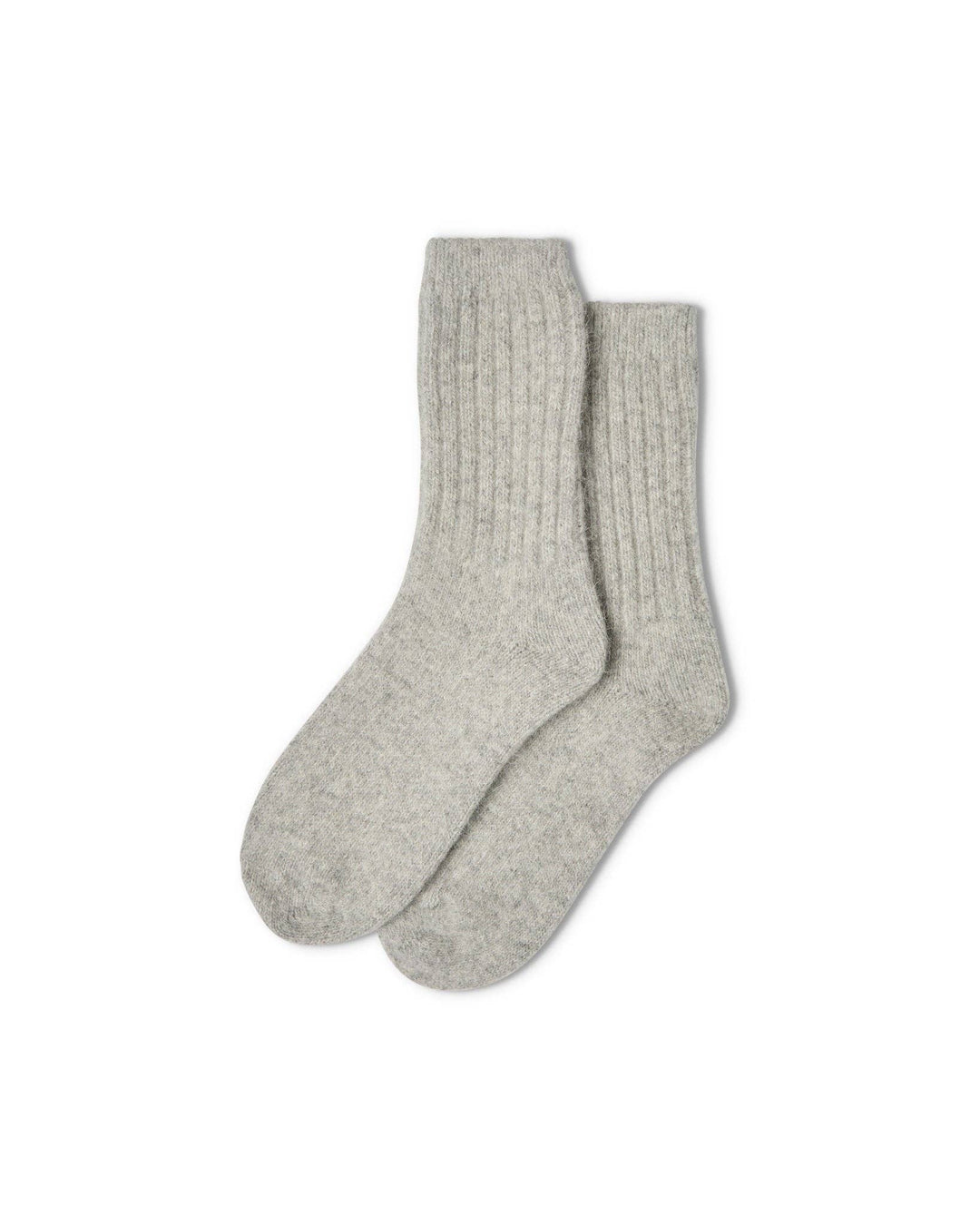Pair of gray socks on a white background