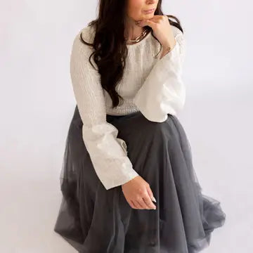 Tulle Layer Skirt in Charcoal Grey