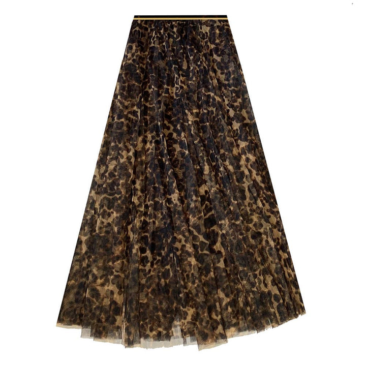 Tulle Layer Skirt in Large Leopard Print