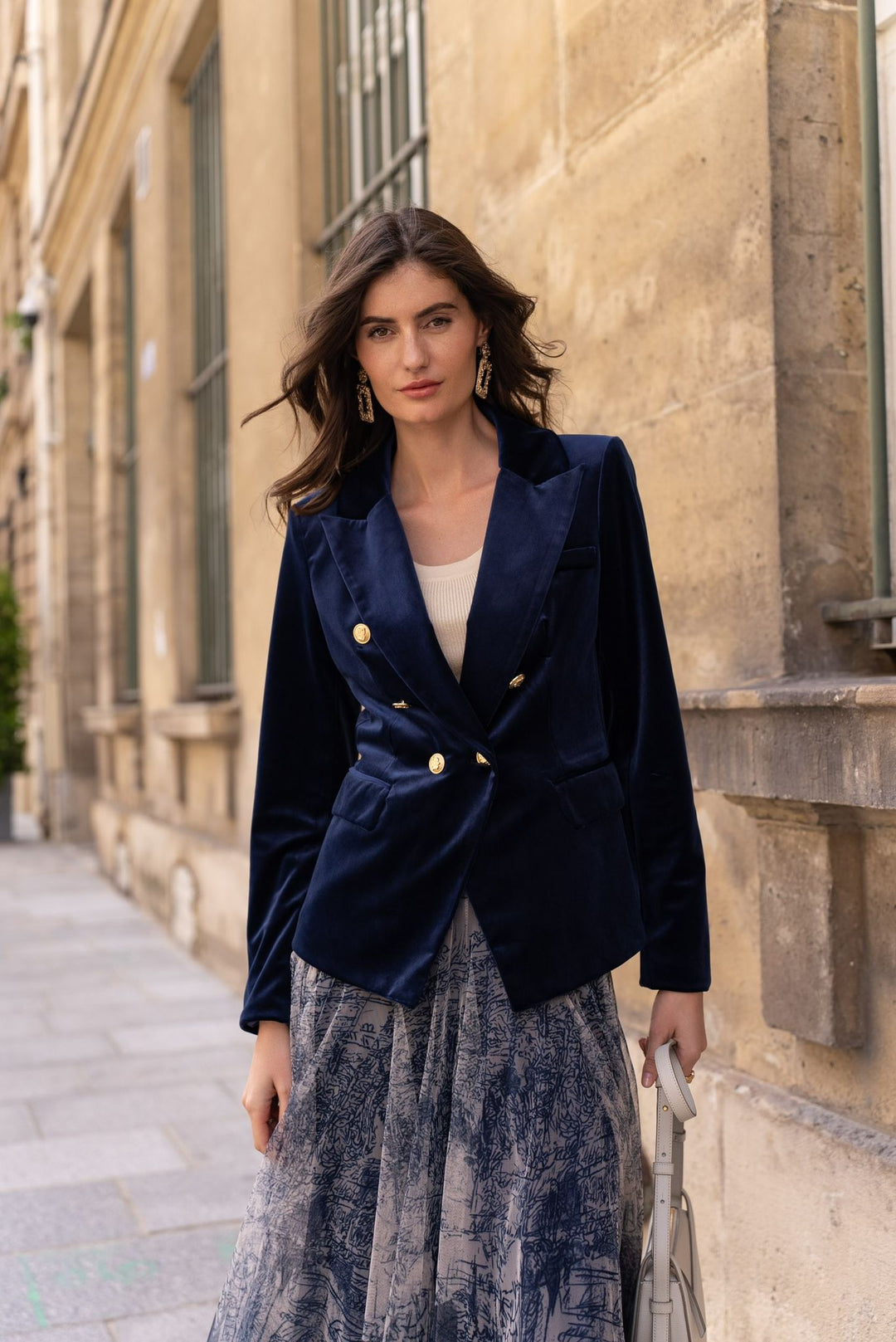 NEW Colours  | Victoria Velvet Blazer w| golden Military style buttons