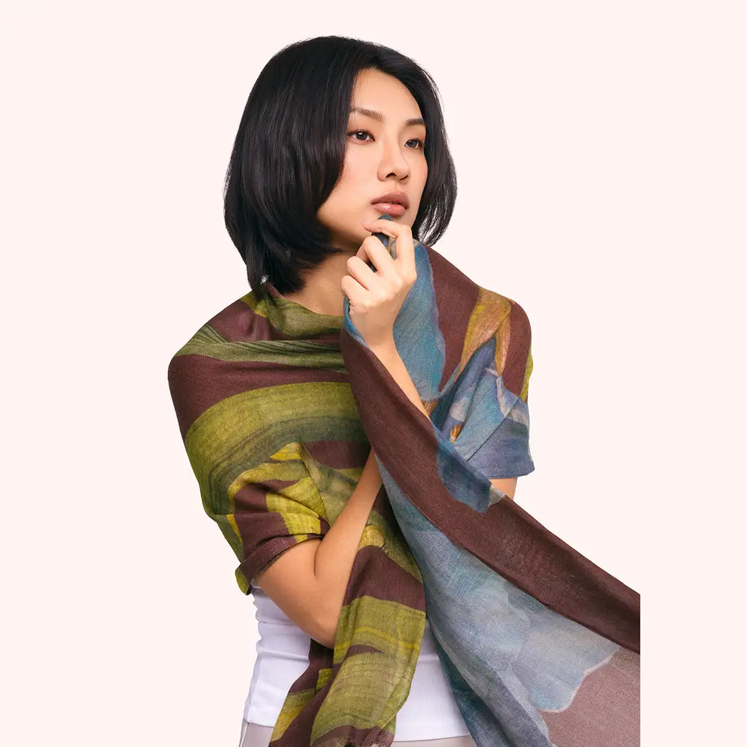 Wool Wrap Scarf - Iris