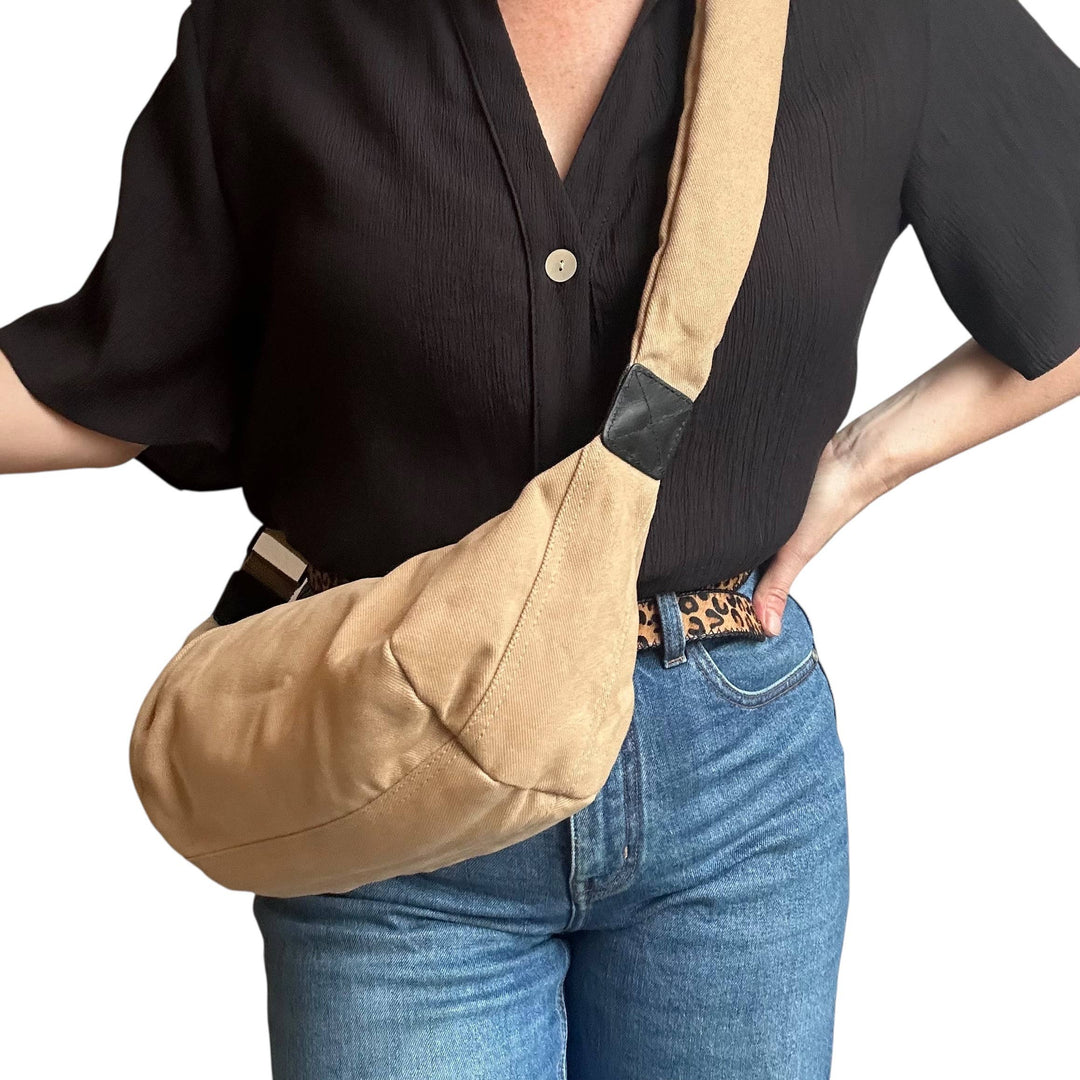 Brixton cross body sling bag - plain sand