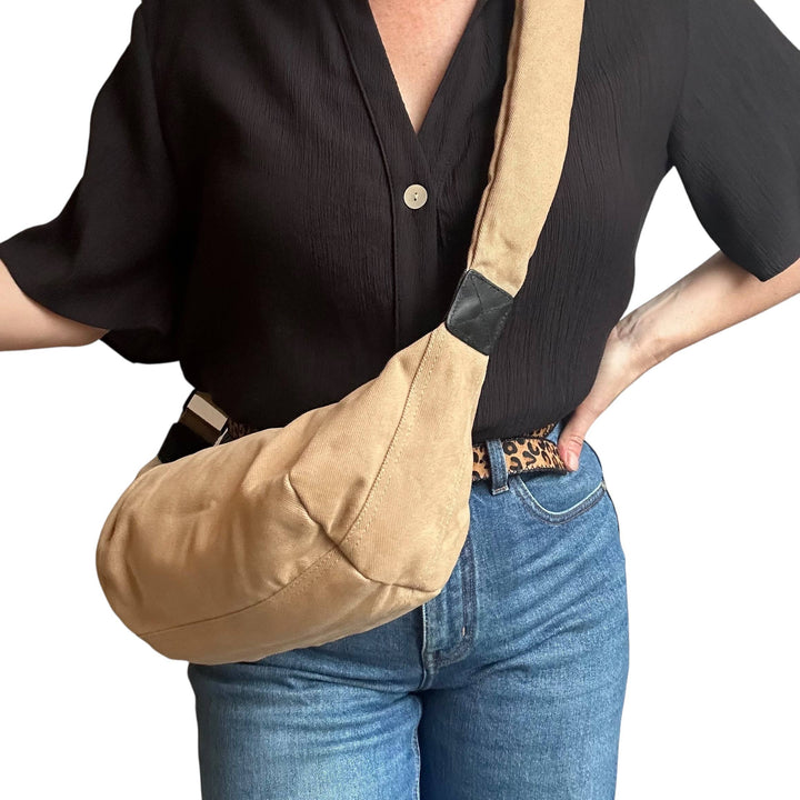 Brixton cross body sling bag - plain sand