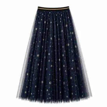 Tulle Layer Skirt in Celestial Star Print