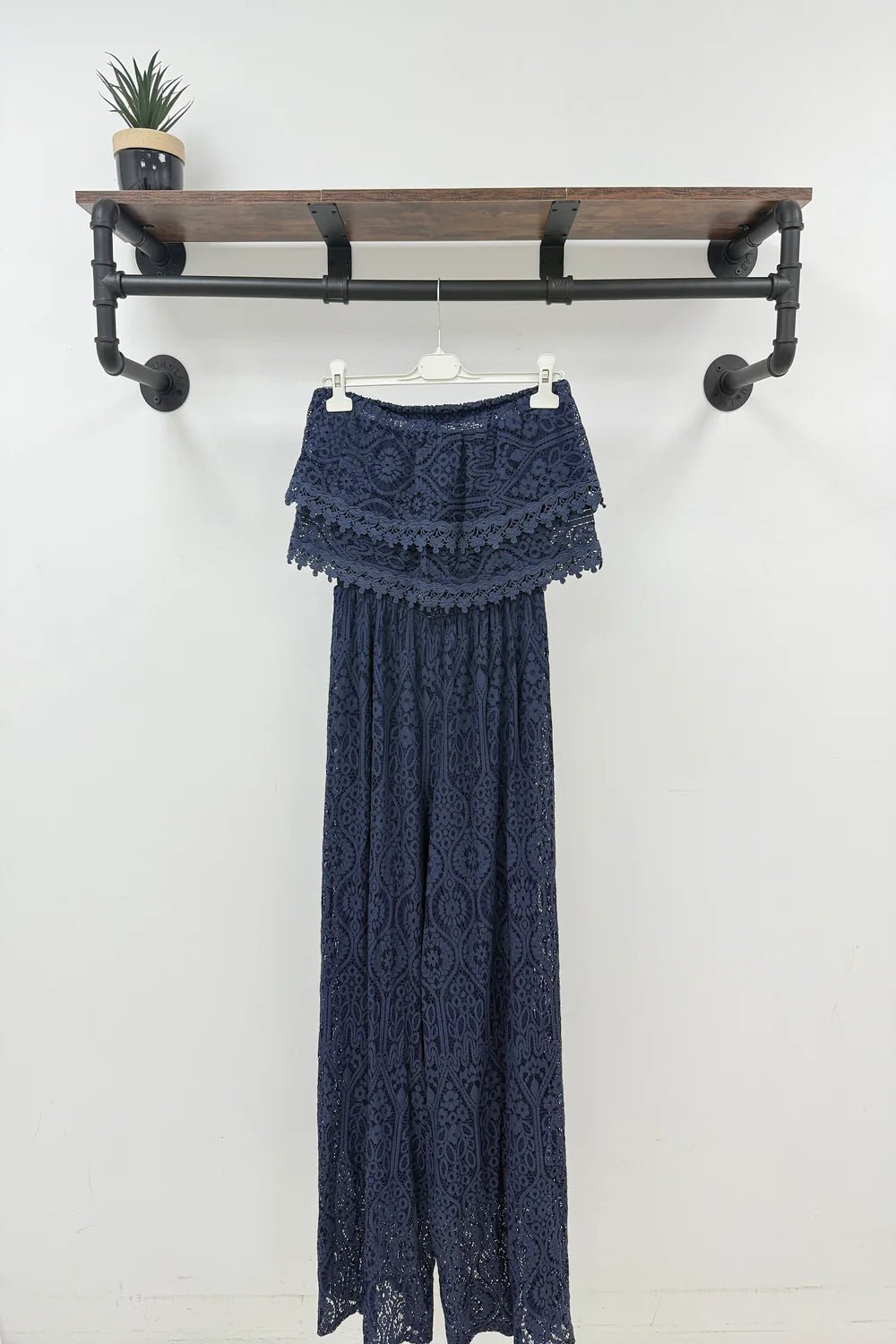 Alexandra Crochet Bandeau Jumpsuit | Black | White | Beige | Navy blue - Monica Luz