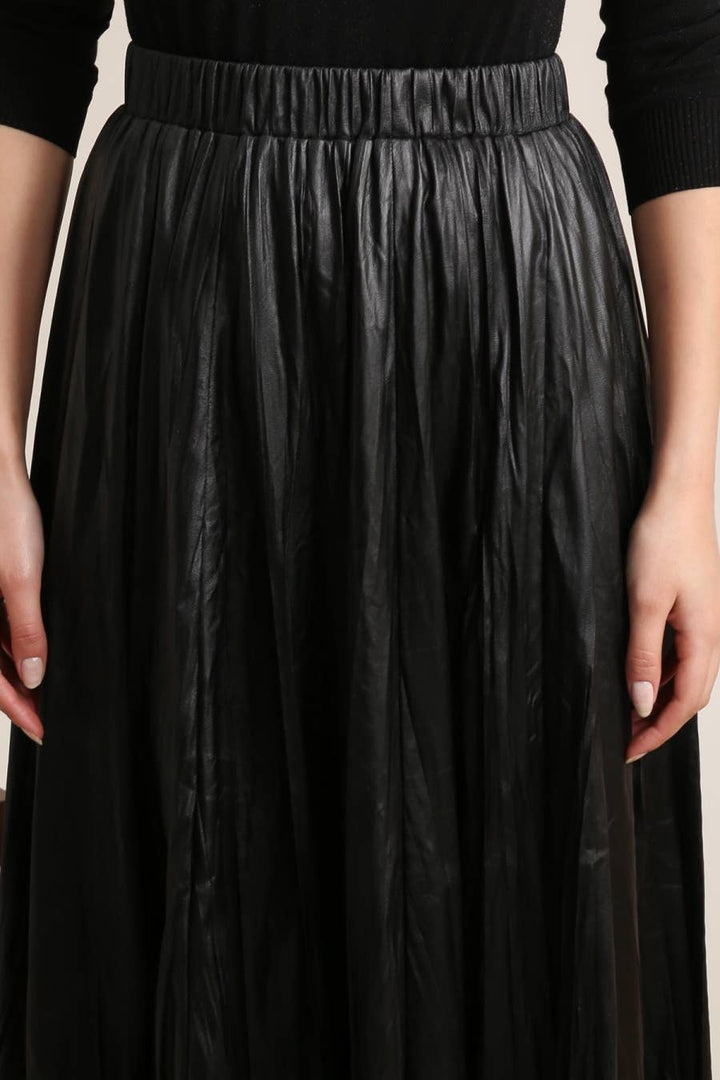 Tamara Pleated faux leather Skirt