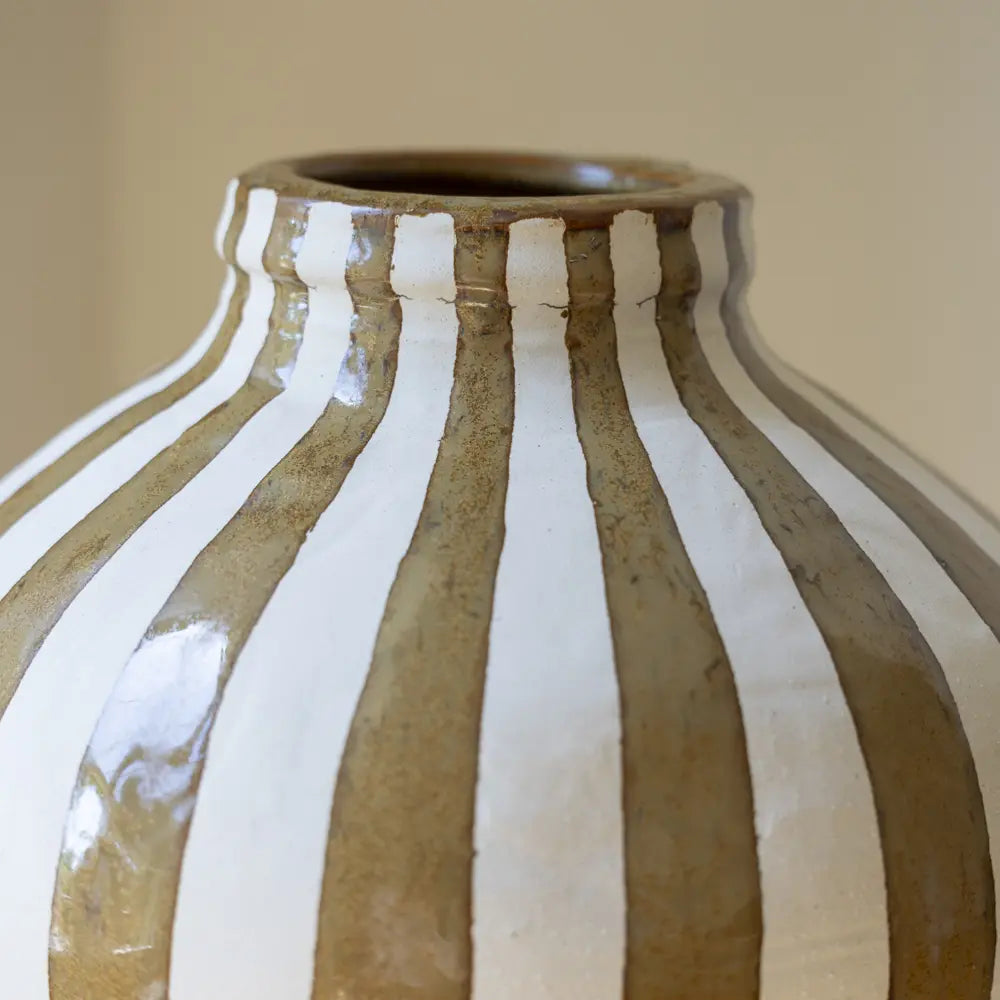 Bulbous Vase Camel Stripe