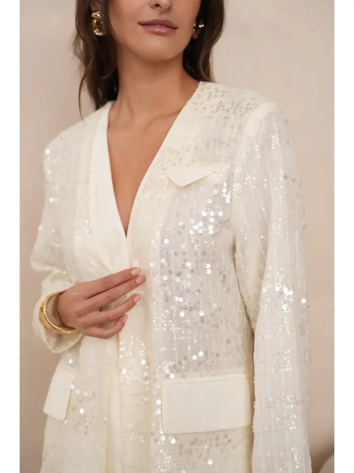 Catherine 2 in 1 mid length Sequin Jacket