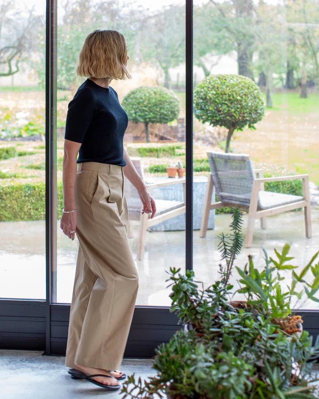 Chalk UK | Amelia Trousers | Dark Beige - Monica Luz