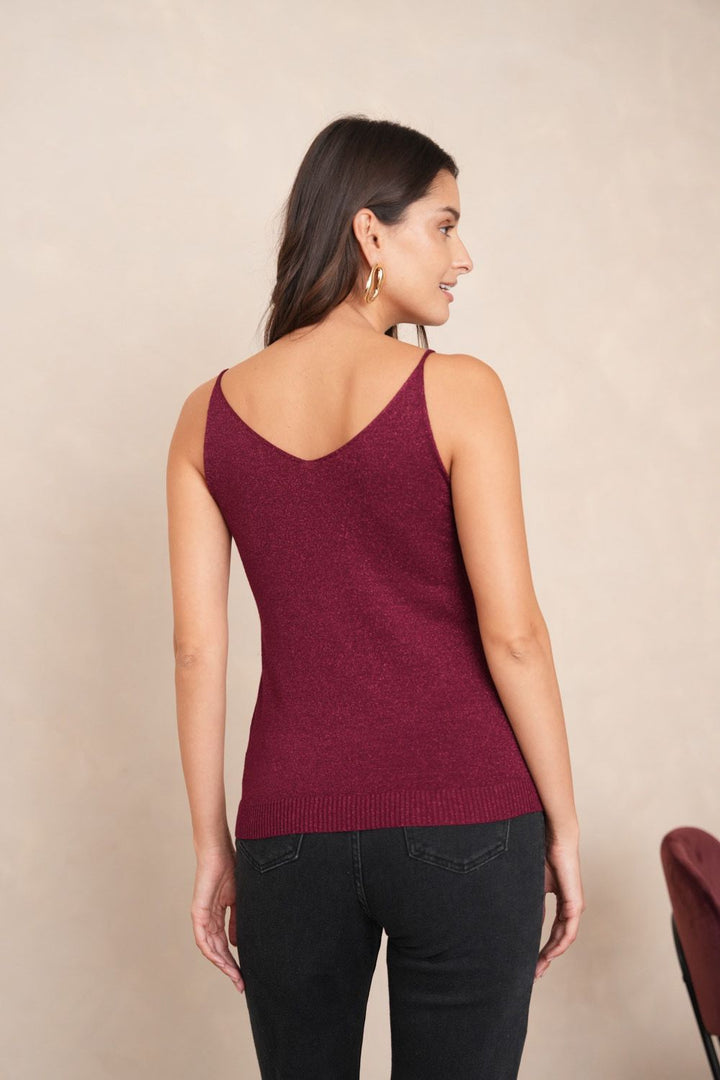 Choklate Paris | Gwyneth Metallic Fine knitted lurex vest top - Monica Luz