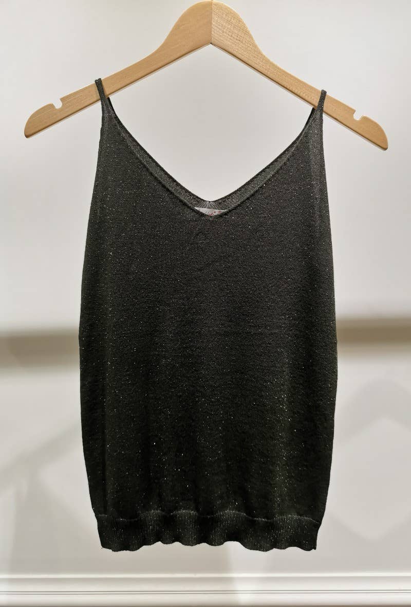 Choklate Paris | Gwyneth Metallic Fine knitted lurex vest top - Monica Luz