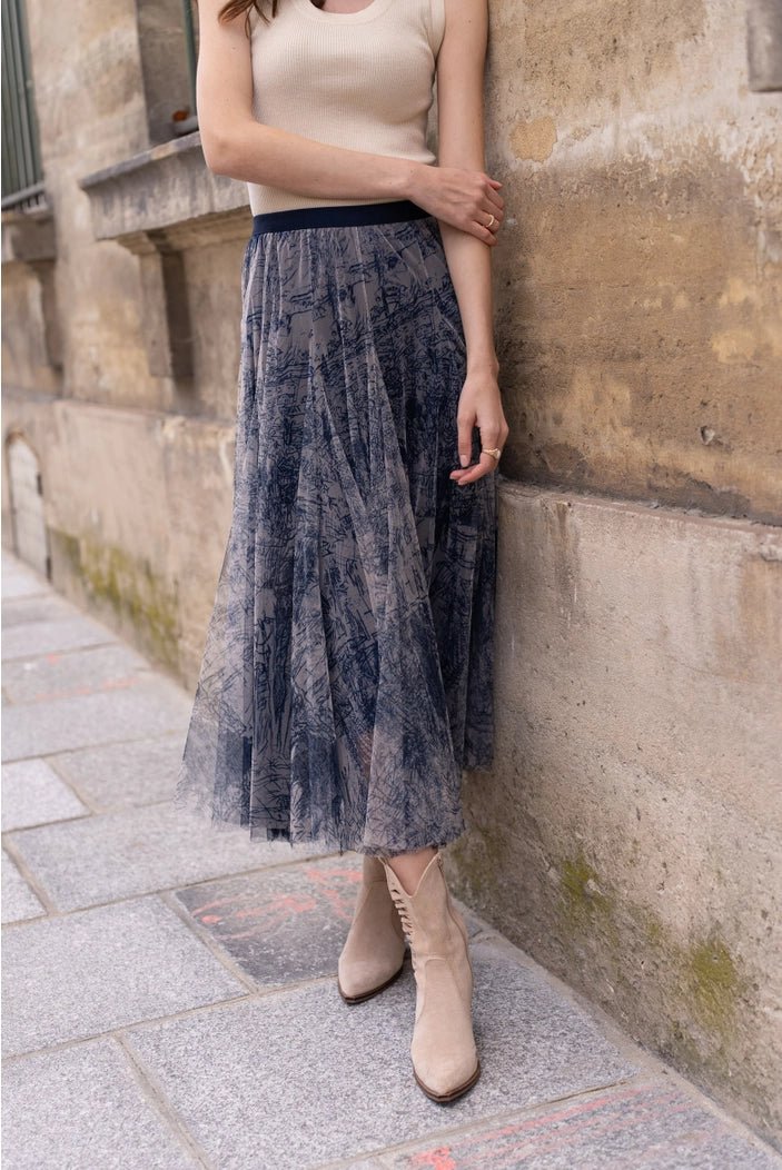 Choklate Paris | Tulle Skirt French Riviera | Navy | Taupe | Powder Blue - Monica Luz