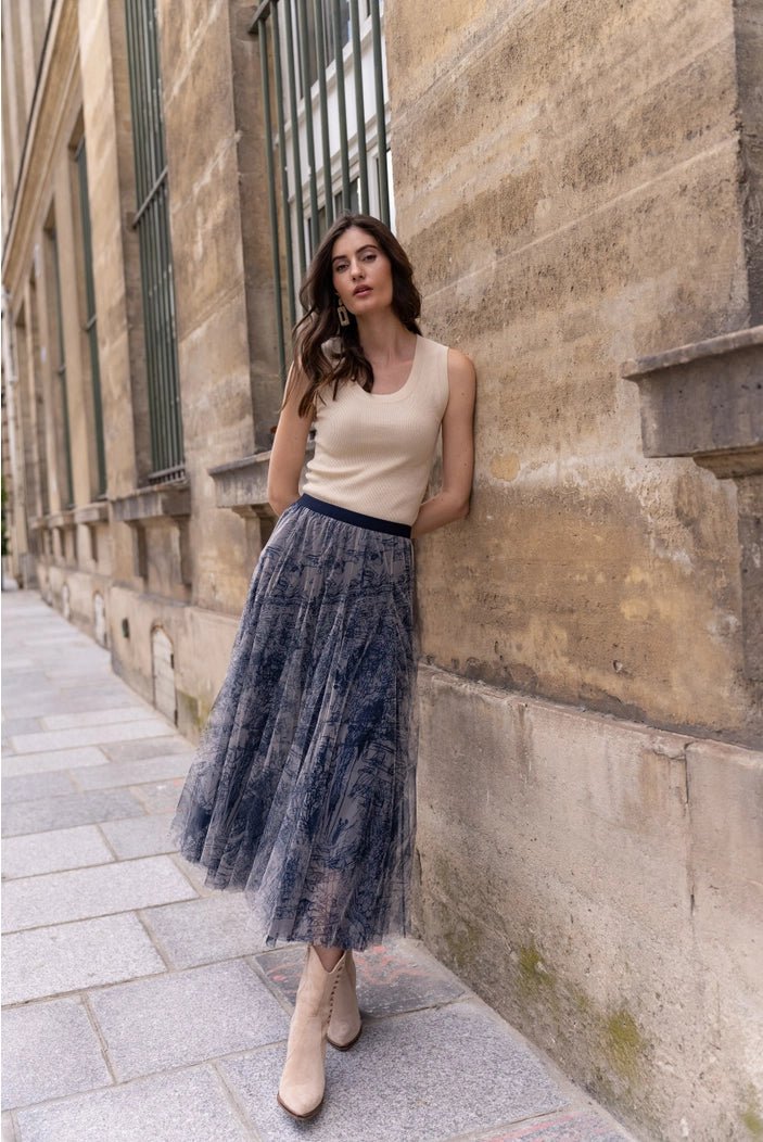 Choklate Paris | Tulle Skirt French Riviera | Navy | Taupe | Powder Blue - Monica Luz