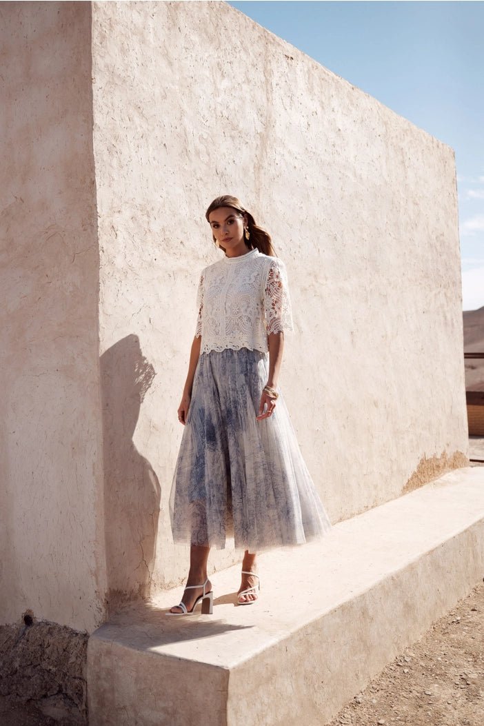 Choklate Paris | Tulle Skirt French Riviera | Navy | Taupe | Powder Blue - Monica Luz