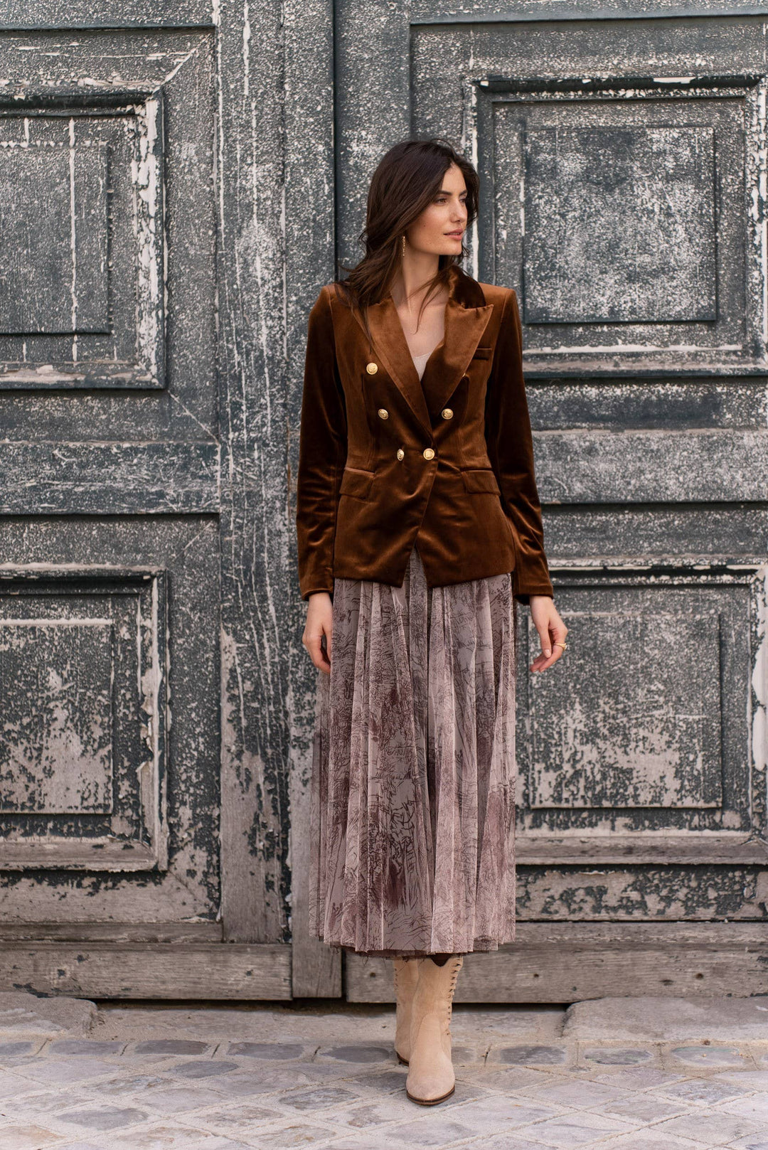 Choklate Paris | Tulle Skirt French Riviera | Navy | Taupe | Powder Blue - Monica Luz