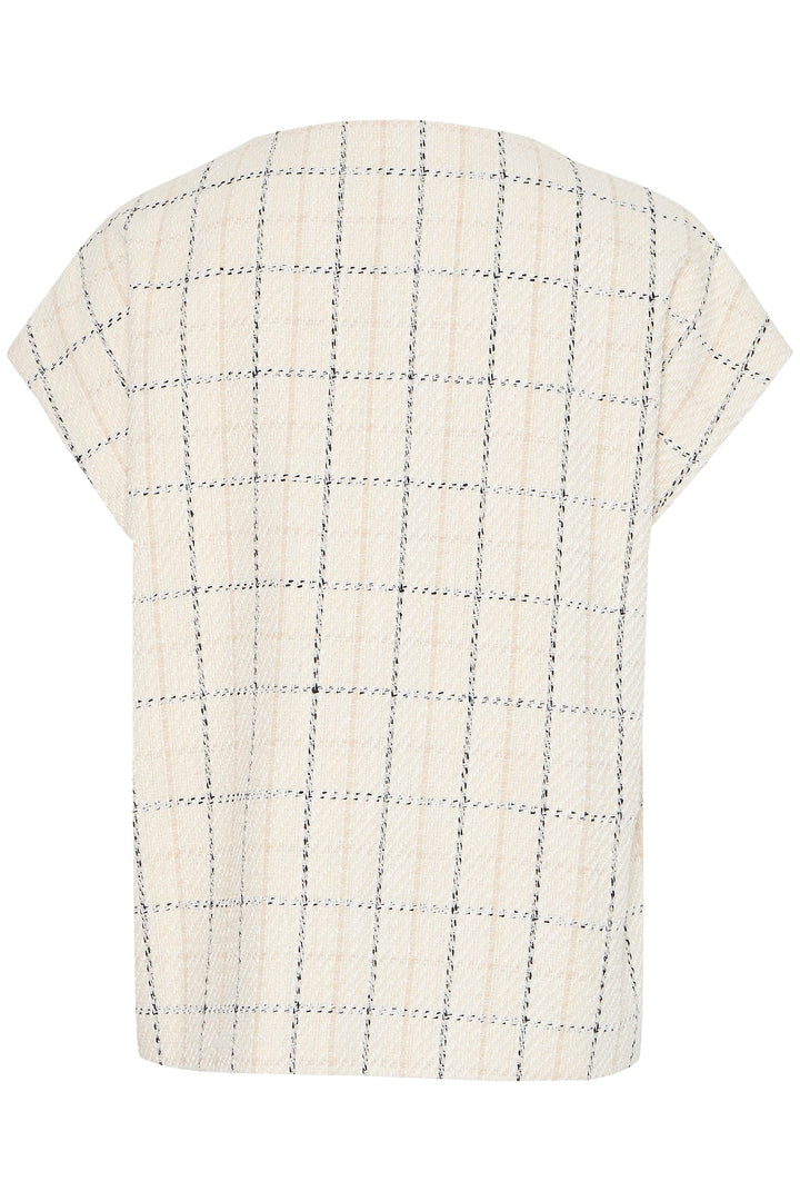 Fransa | Chani Tweed Waistcoat Cape | Moonbeam mix - Monica Luz