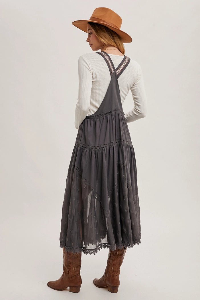 Kimberly Lace Embroidered Tulle Bib scalloped Dress | Ash - Monica Luz