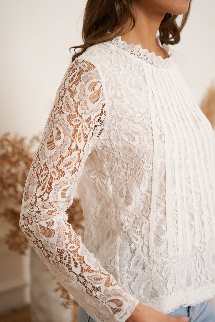 Tiffany lace blouse with long sleeves