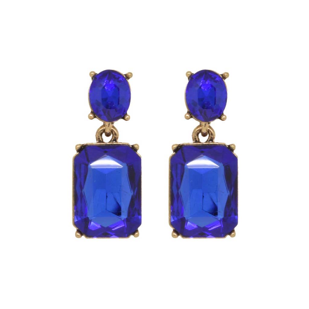Last True Angel | Oval Twin Gem Post Earring in Royal Blue - Monica Luz