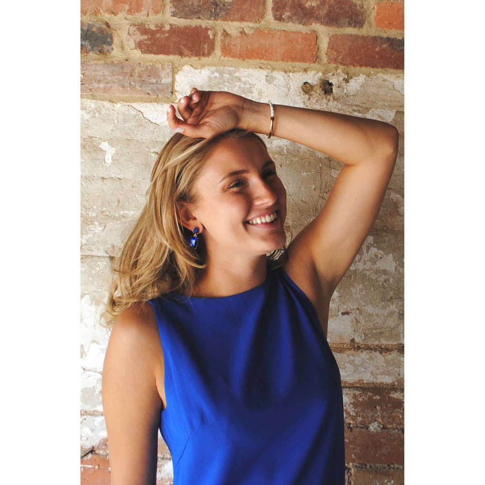 Last True Angel | Oval Twin Gem Post Earring in Royal Blue - Monica Luz
