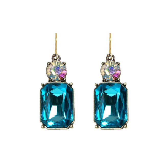 Last True Angel | Twin Gem Earring in Turquoise & Aurora Borealis - Monica Luz