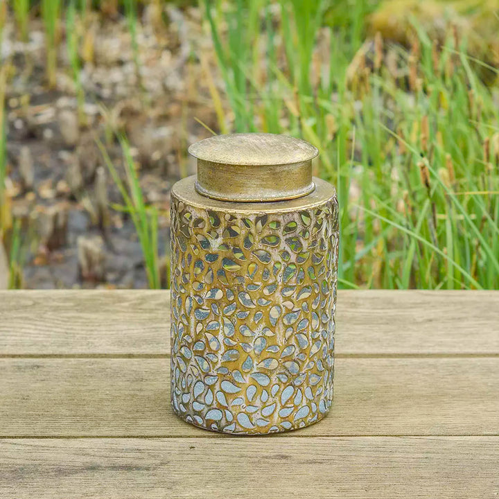 Solar LED Lantern Antique Gold - Medium