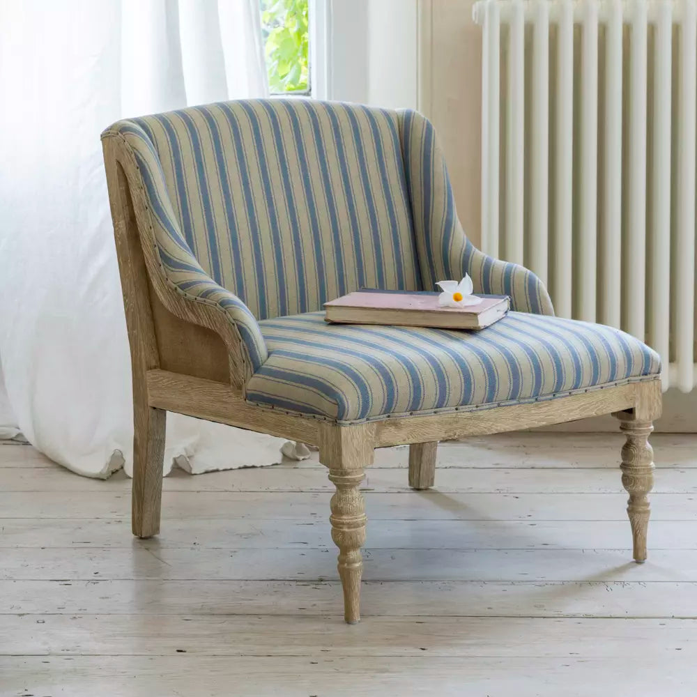 Margot Chair Ticking Stripe - Blue