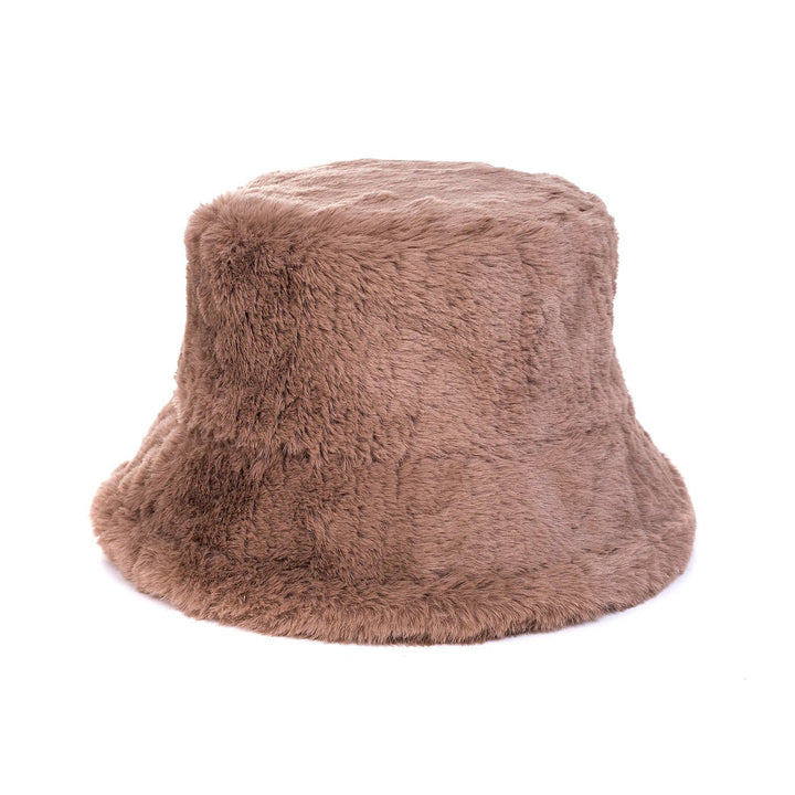 New York Faux Fur Bucket Hat | black | Stone | Cappuccino - Monica Luz