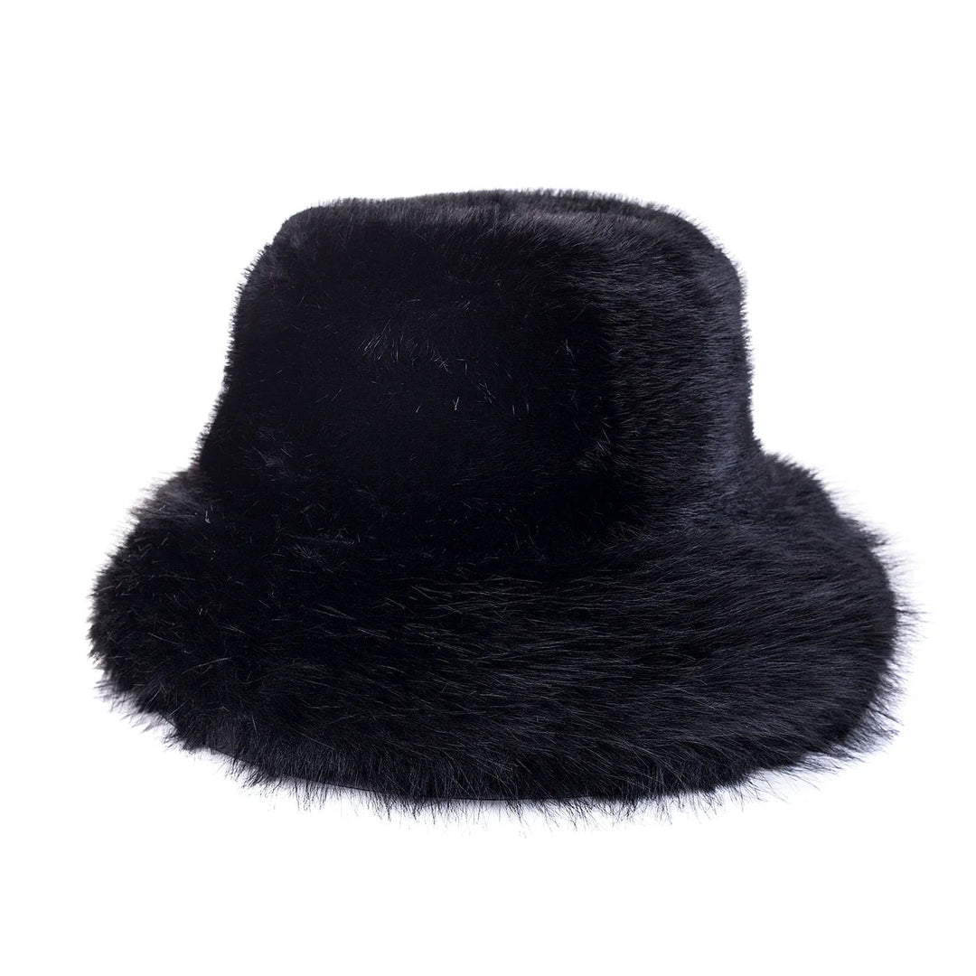 New York Faux Fur Bucket Hat | black | Stone | Cappuccino - Monica Luz