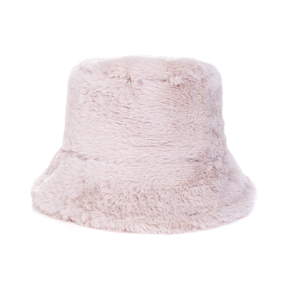New York Faux Fur Bucket Hat | black | Stone | Cappuccino - Monica Luz