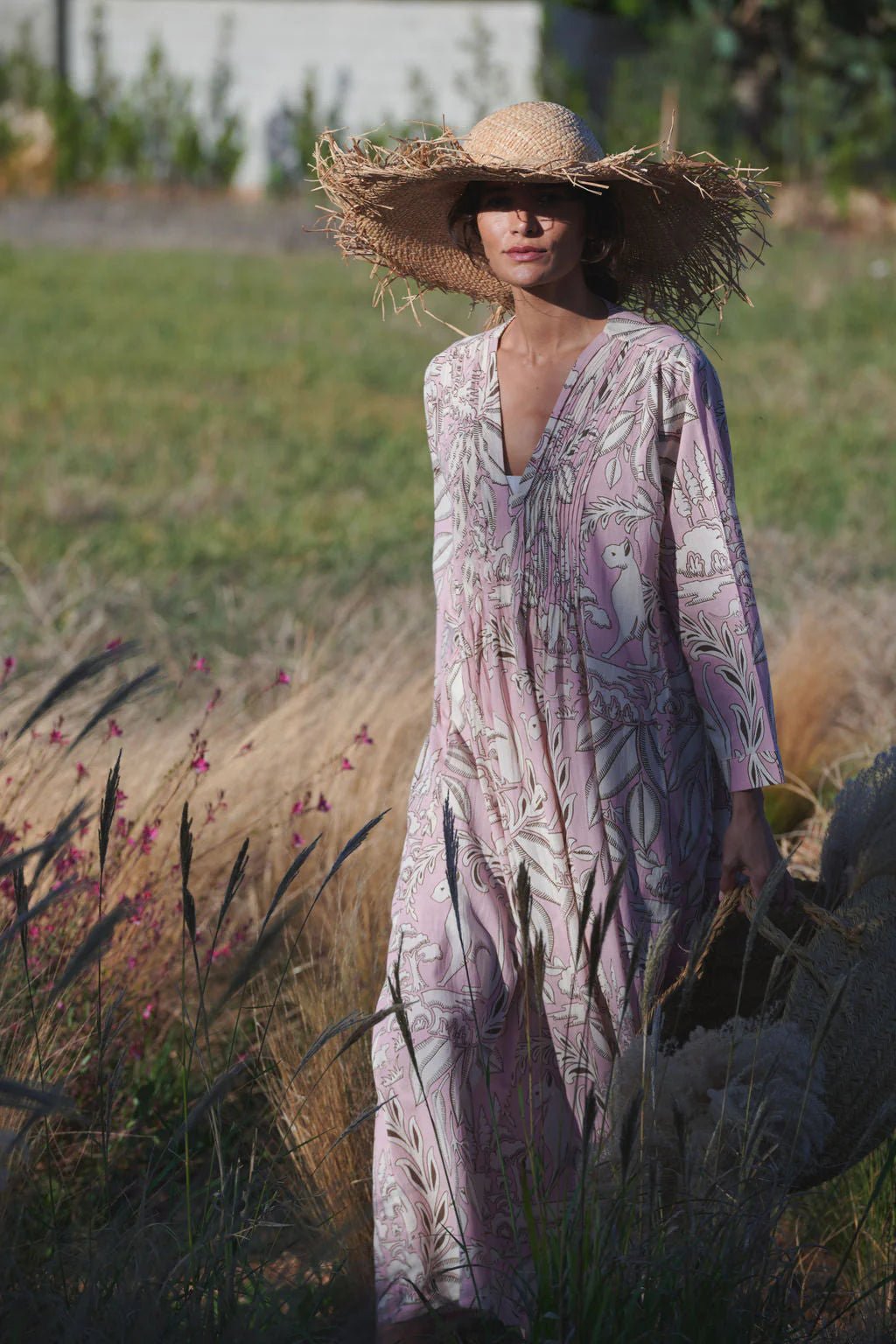 One Hundred Stars |Sphinx Pink Pinch Pleat Dress | Pink - Monica Luz