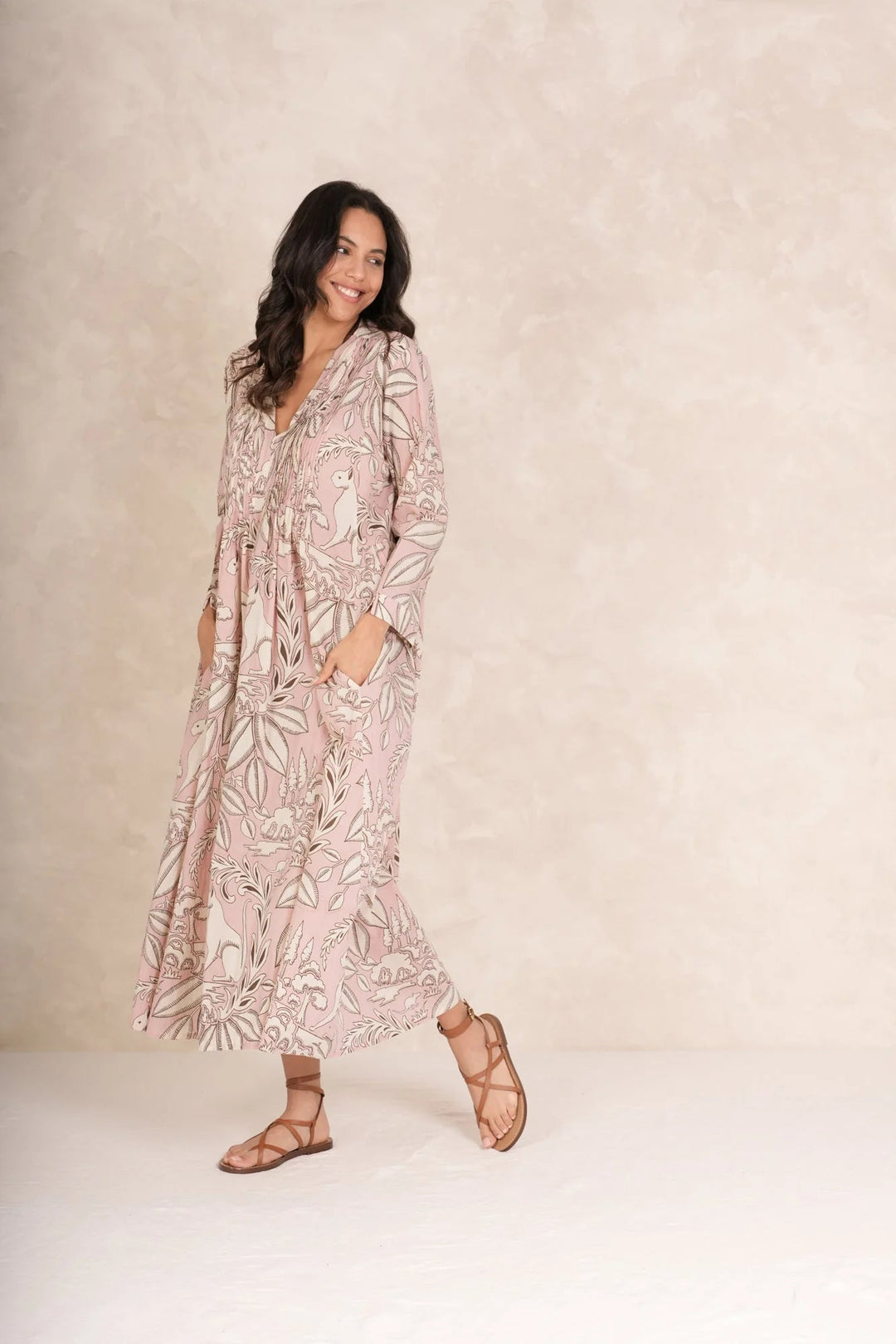 One Hundred Stars |Sphinx Pink Pinch Pleat Dress | Pink - Monica Luz