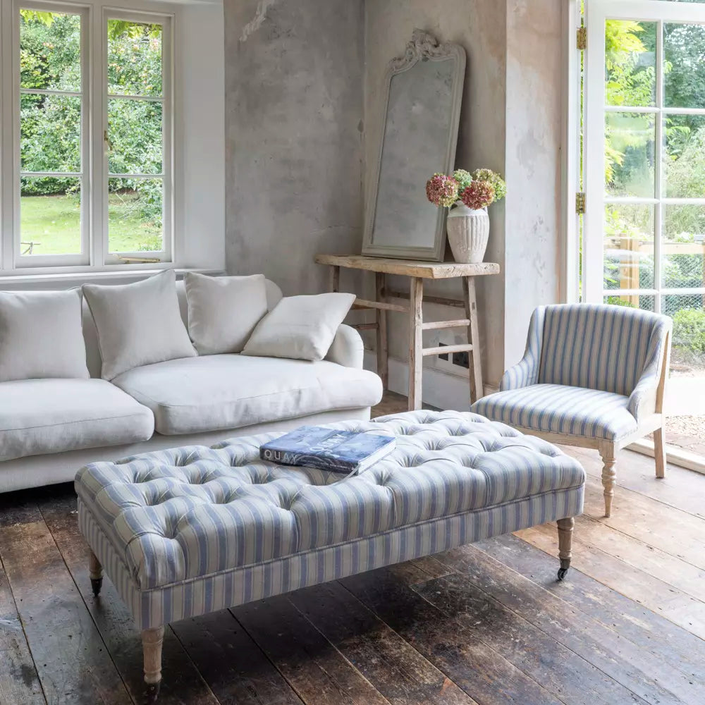 Ottoman Ticking Stripe - Blue