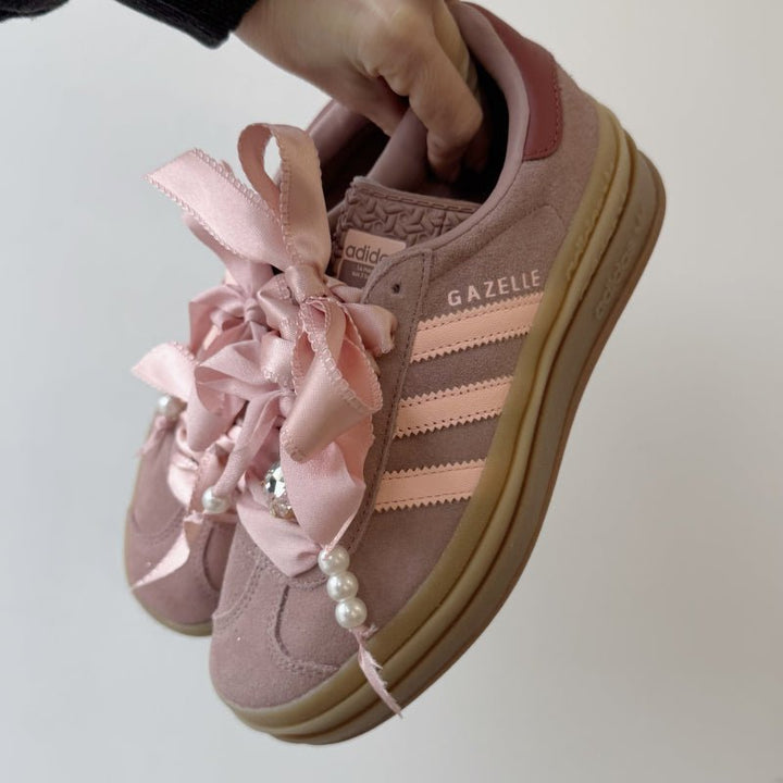Pearly Pink Satin Shoe/Trainers Laces - Monica Luz