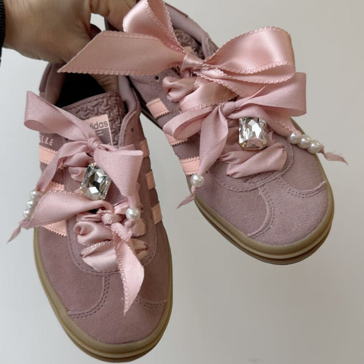 Pearly Pink Satin Shoe/Trainers Laces - Monica Luz