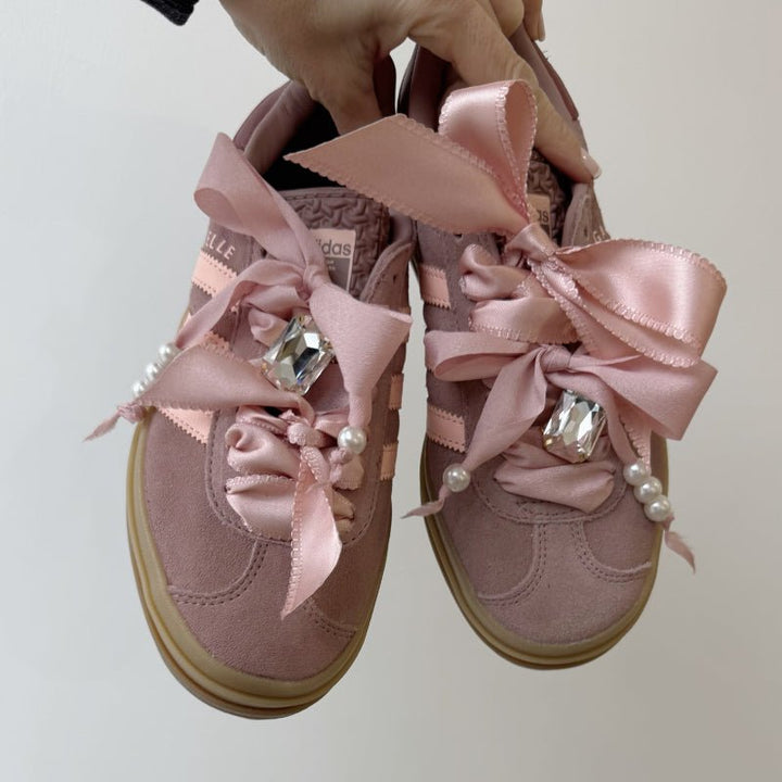 Pearly Pink Satin Shoe/Trainers Laces - Monica Luz