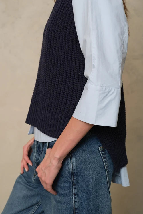 Rebecca Ribbed Tank Top - Olive | Navy