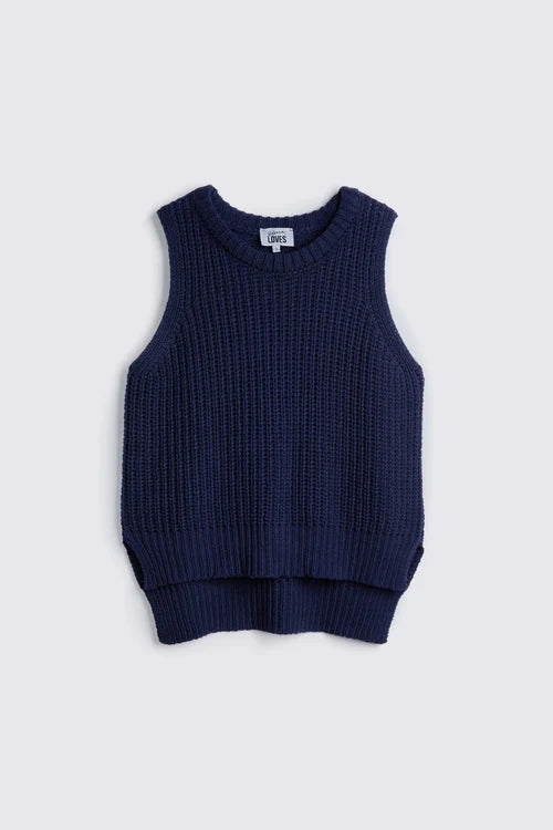 Rebecca Ribbed Tank Top - Olive | Navy