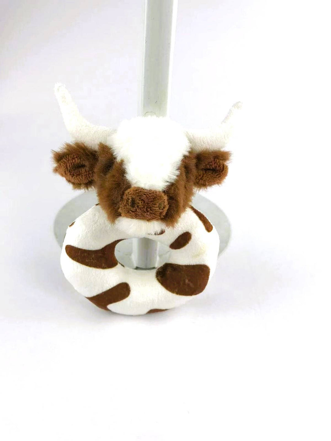 Texas Longhorn Highland Brown Cow Baby Plush Rattle 10cm