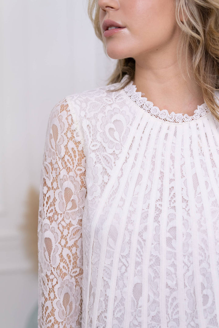 Tiffany lace blouse with long sleeves